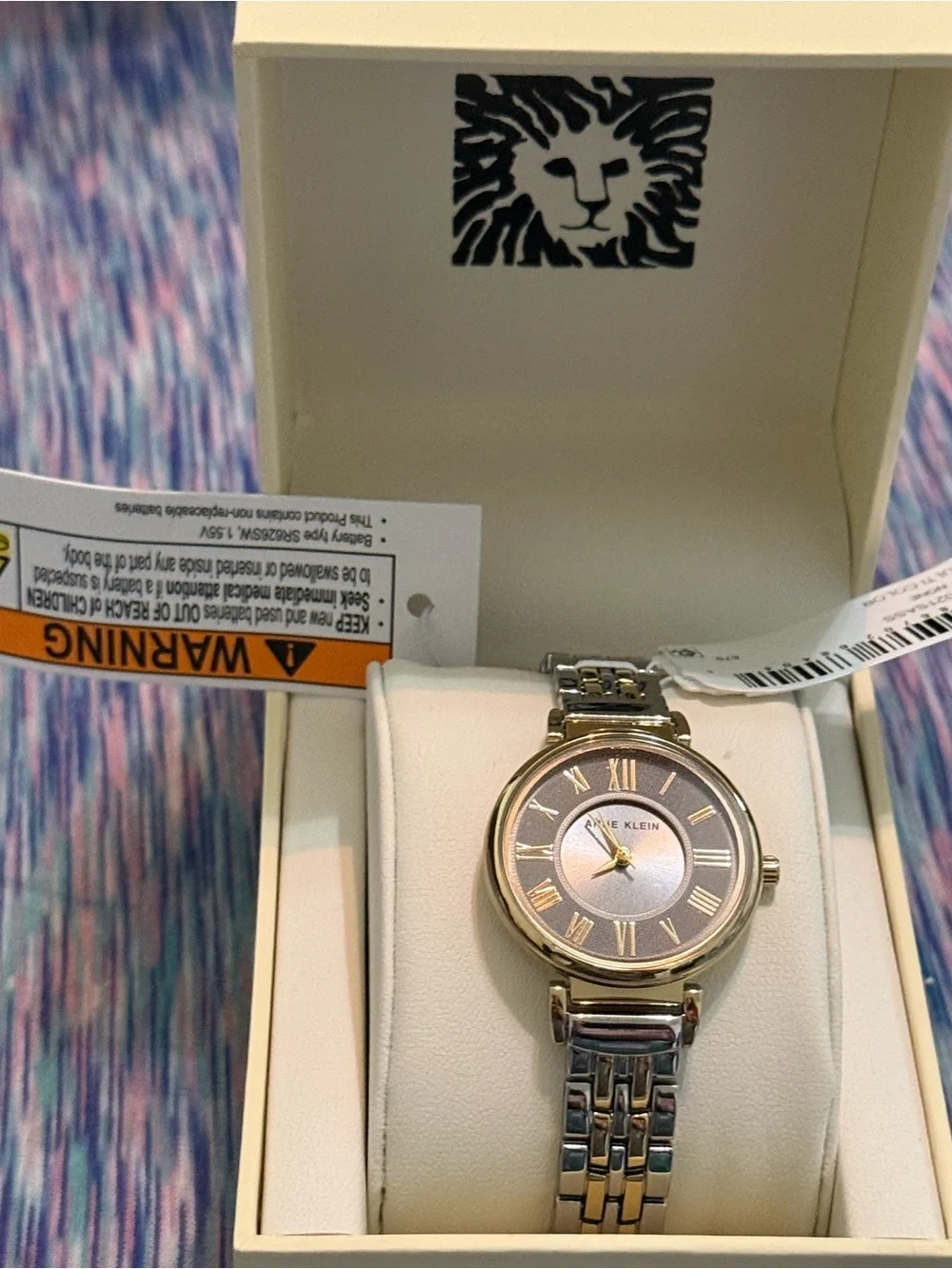 Anne Klein Two-Tone Silver and Gold Round Dial Women's Watch
